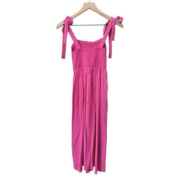 New Juniors' Smocked Midi Dress in pink - S - Picture 4 of 6